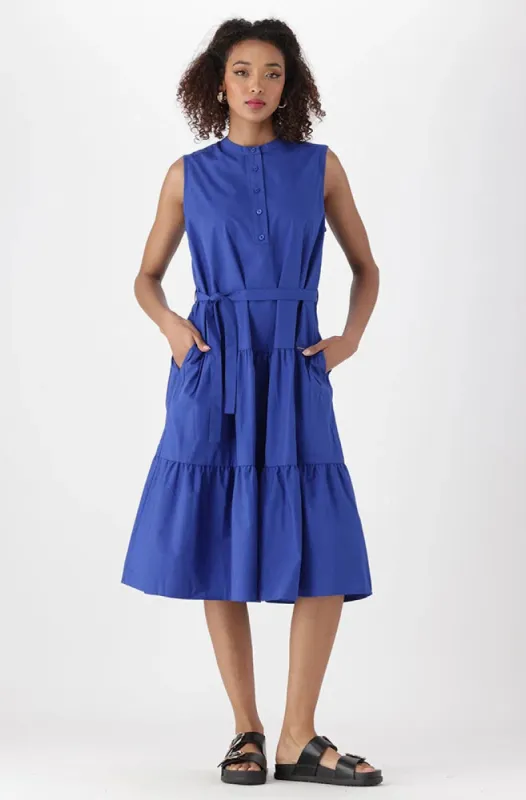 Sofia Sleeves Tiered Dress _ 151279 _ Cobalt sold by Dunns