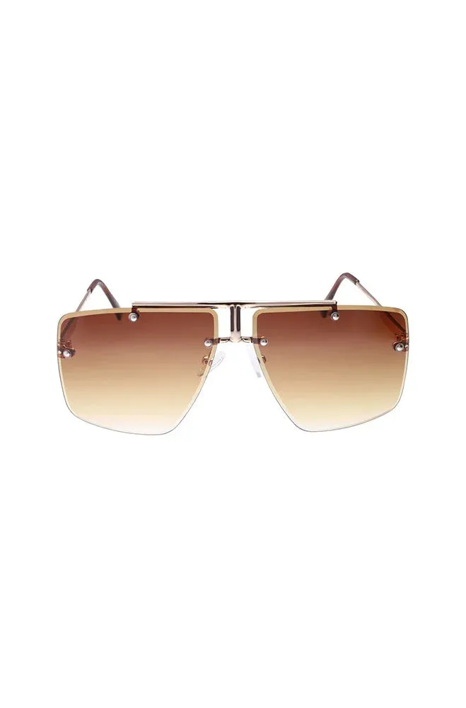 Russ Statement Aviator Sunglasses _ 152440 _ Brown sold by Dunns