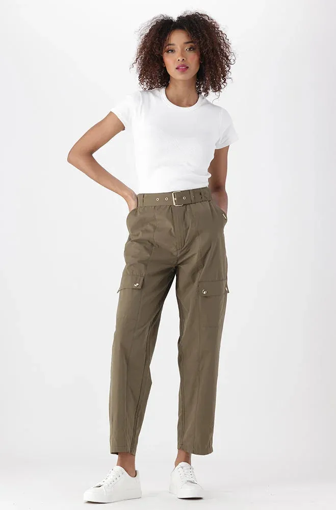 Aria Belted Cargo Pants _ 151476 _ Fatigue sold by Dunns product image thumbnail 4