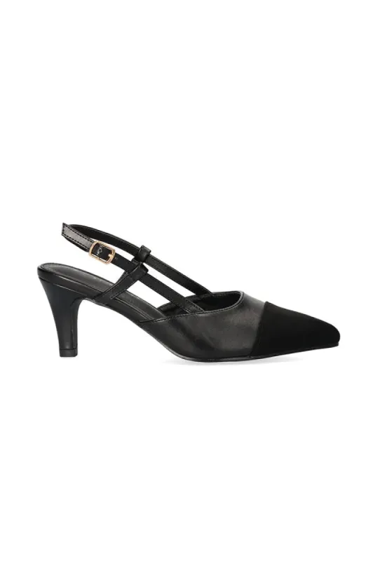 Evelyn Toe Cap Heel _ 150130 _ Black sold by Dunns