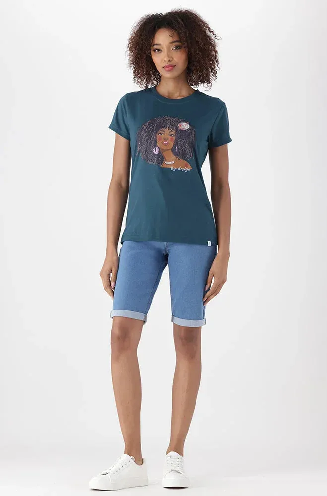 Zola Regular Fitted Graphic Tee _ 154019 _ Teal sold by Dunns product image thumbnail 4
