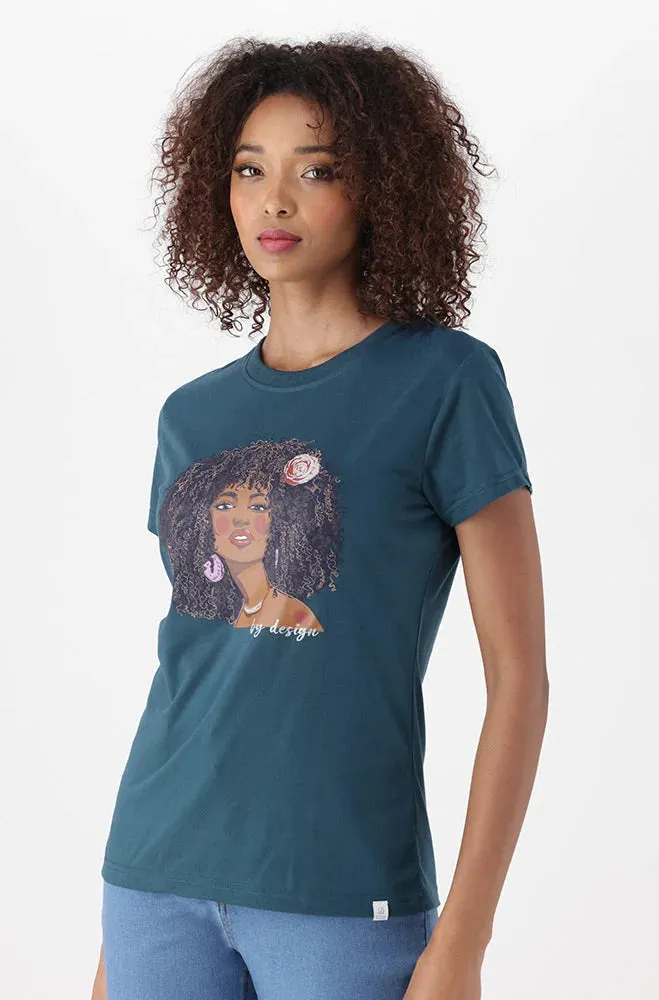 Zola Regular Fitted Graphic Tee _ 154019 _ Teal sold by Dunns product image thumbnail 2