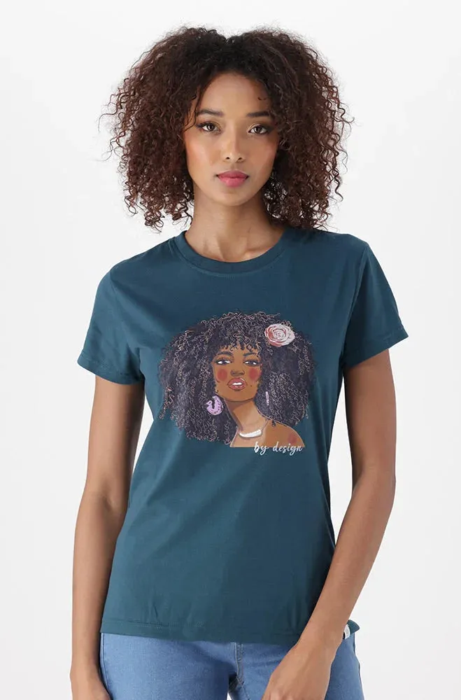 Zola Regular Fitted Graphic Tee _ 154019 _ Teal sold by Dunns