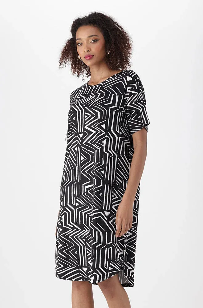 Aria Printed T-Shirt Dress _ 151250 _ Black sold by Dunns product image thumbnail 2