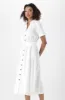 Sara Shirt Linen Blend Dress _ 151281 _ White sold by Dunns