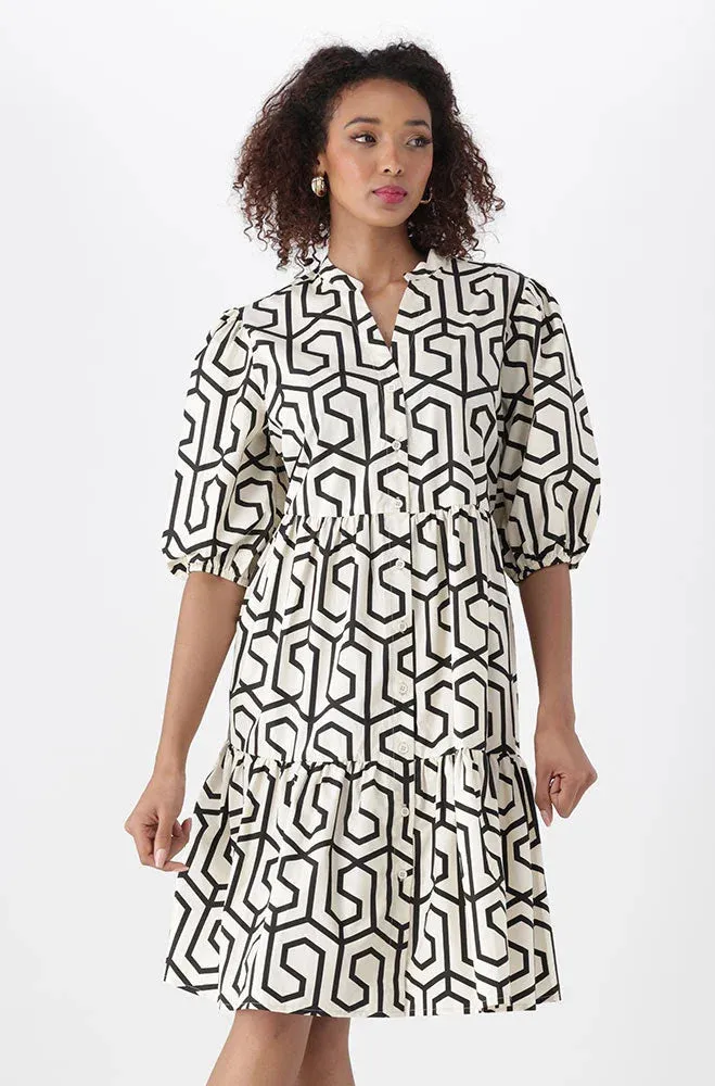 Kiara Geo Button Down Dress _ 151283 _ Multi sold by Dunns