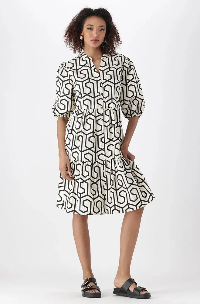 Kiara Geo Button Down Dress _ 151283 _ Multi sold by Dunns product image thumbnail 4