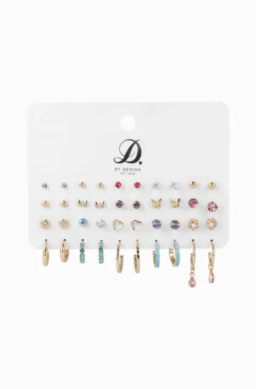 Becky 20 Pack Earrings _ 145925 _ Gold sold by Dunns