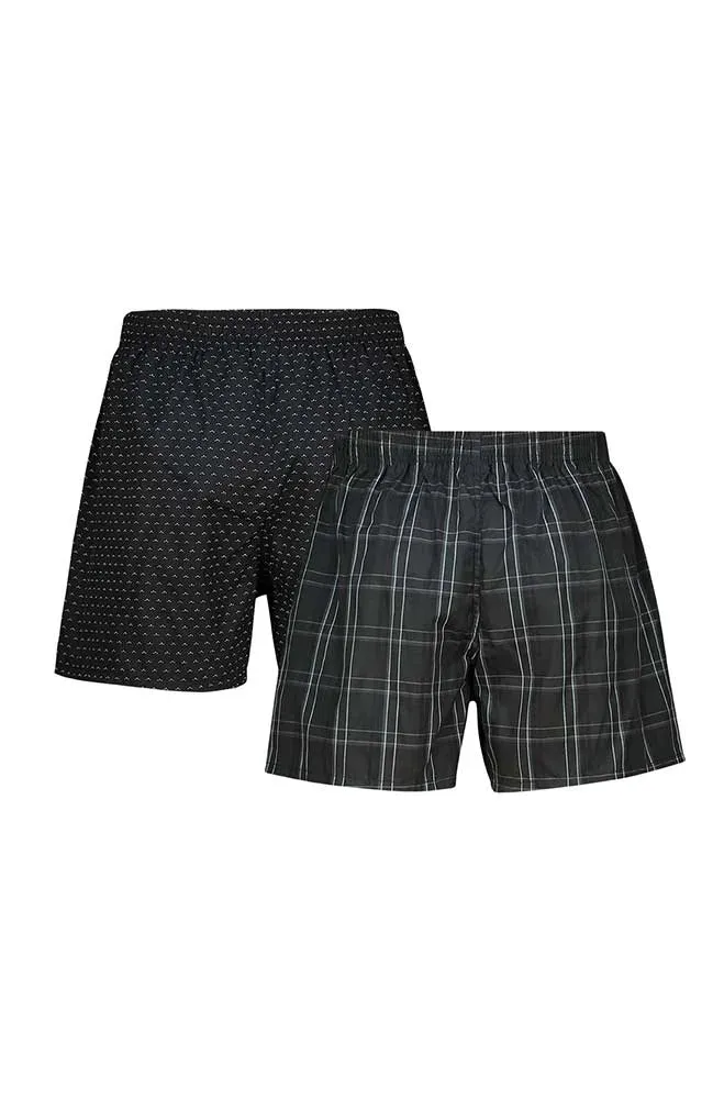 Edgar Woven Boxers 2pk _ 150741 _ Black sold by Dunns product image thumbnail 2
