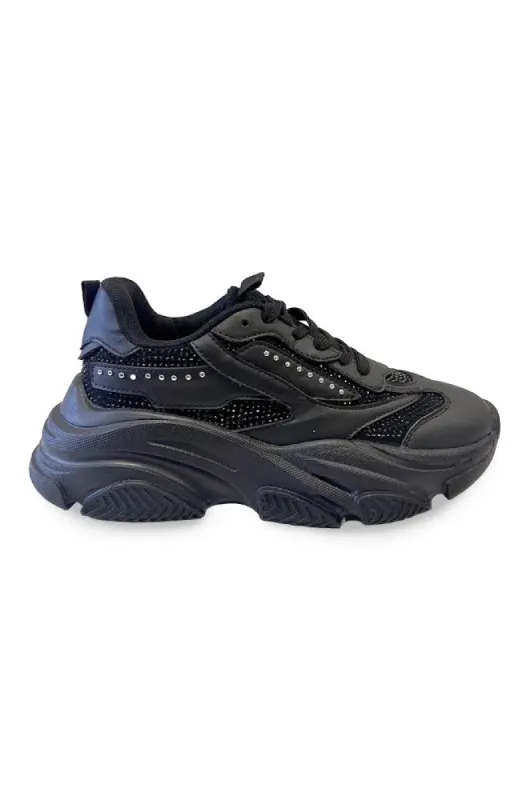 Brooklyn Rhinestone Sneaker _ 150160 _ Black sold by Dunns