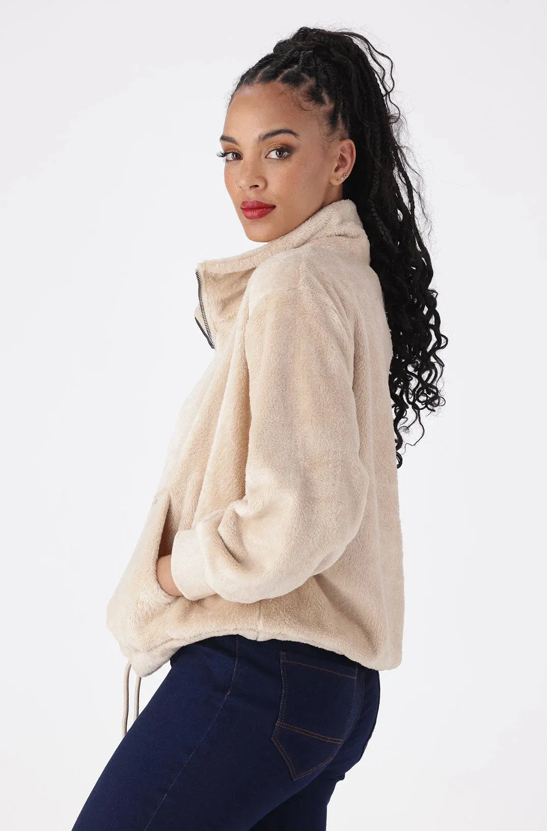 Emma Fluffy Quarter Zip Top _ 147800 _ Natural sold by Dunns product image thumbnail 2