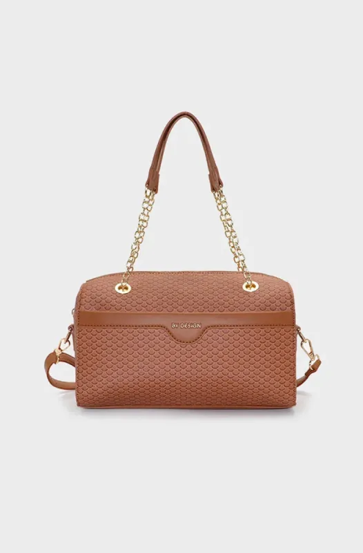 Layla Barrel Bag _ 150041 _ Brown sold by Dunns