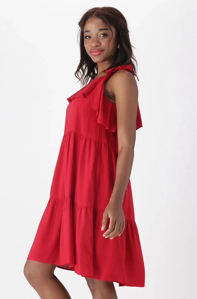 Carla Tiered Dress _ 151176 _ Red sold by Dunns product image thumbnail 2