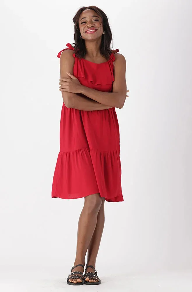 Carla Tiered Dress _ 151176 _ Red sold by Dunns product image thumbnail 4