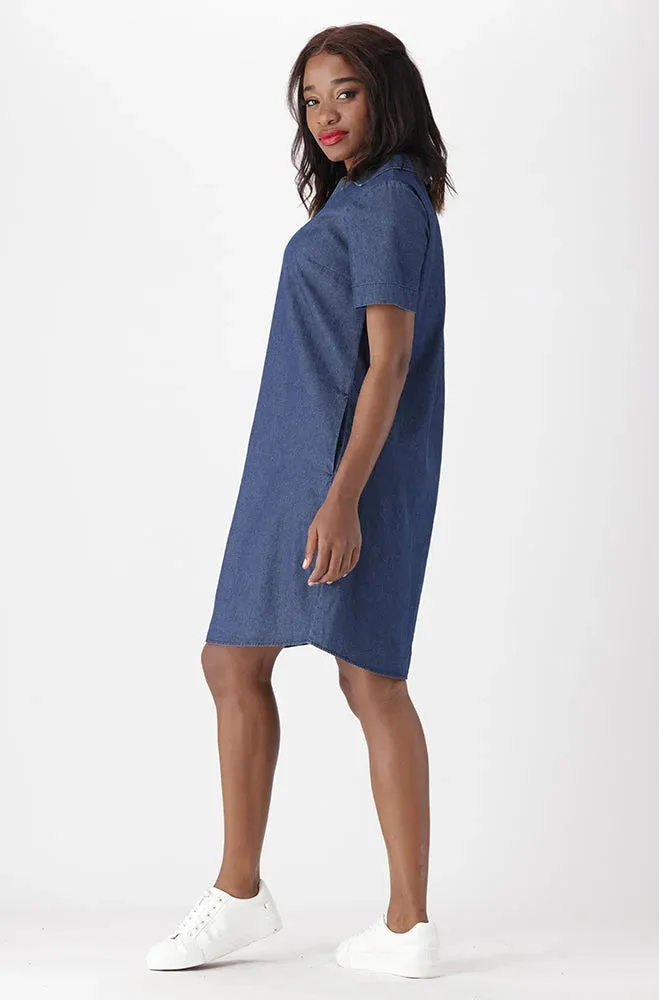 Carmody Chambray Portofino Shirt Dress _ 151113 _ Dark Wash sold by Dunns product image thumbnail 5