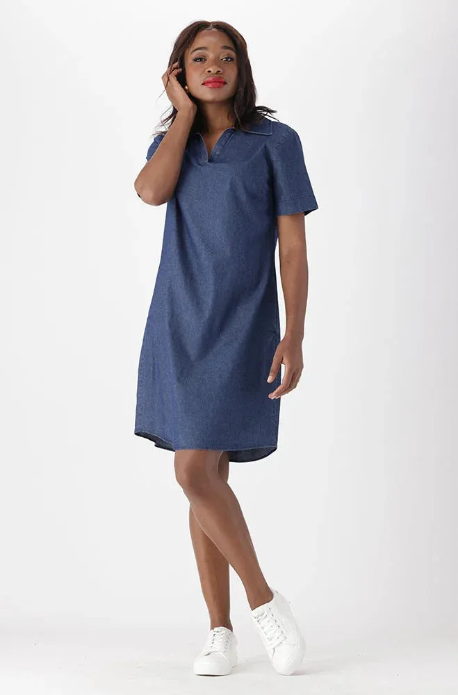 Carmody Chambray Portofino Shirt Dress _ 151113 _ Dark Wash sold by Dunns product image thumbnail 4
