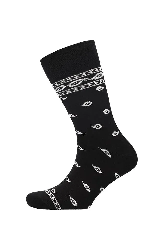 Paisley Single Socks _ 150899 _ Black sold by Dunns