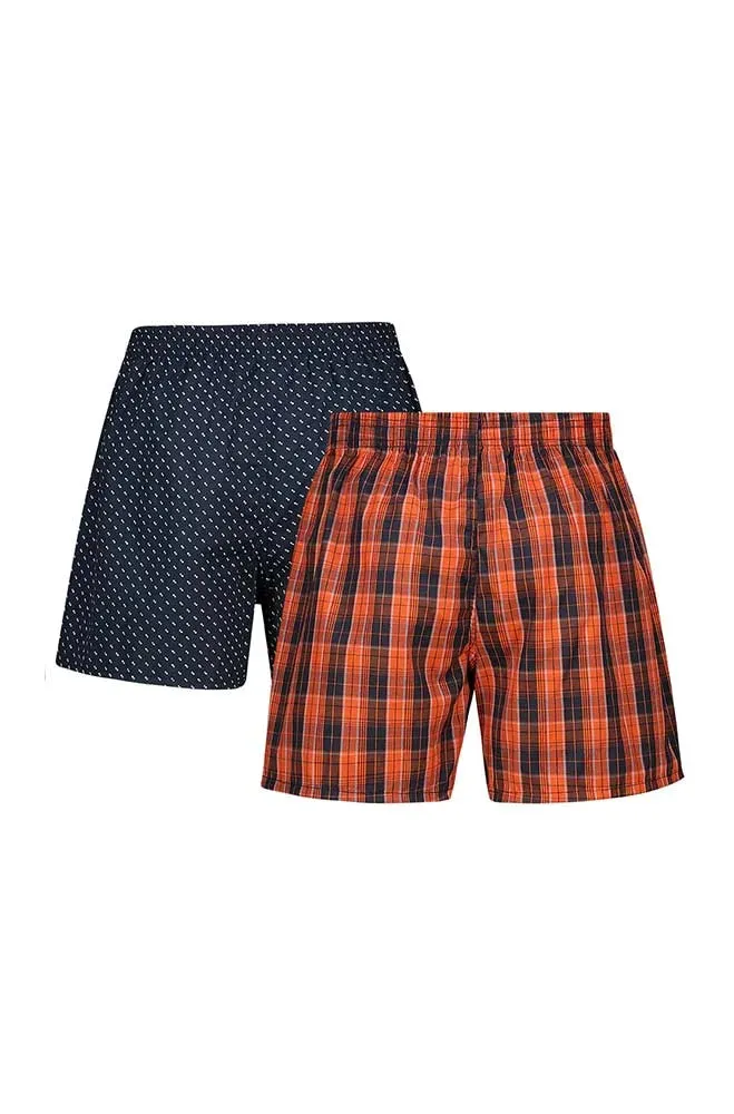 Ely Woven Boxers 2pk _ 150469 _ Orange sold by Dunns product image thumbnail 2