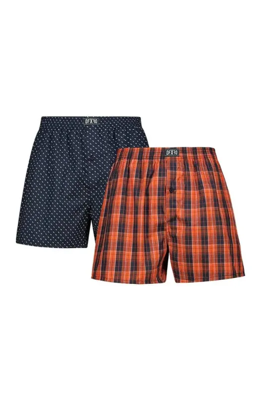 Ely Woven Boxers 2pk _ 150469 _ Orange sold by Dunns