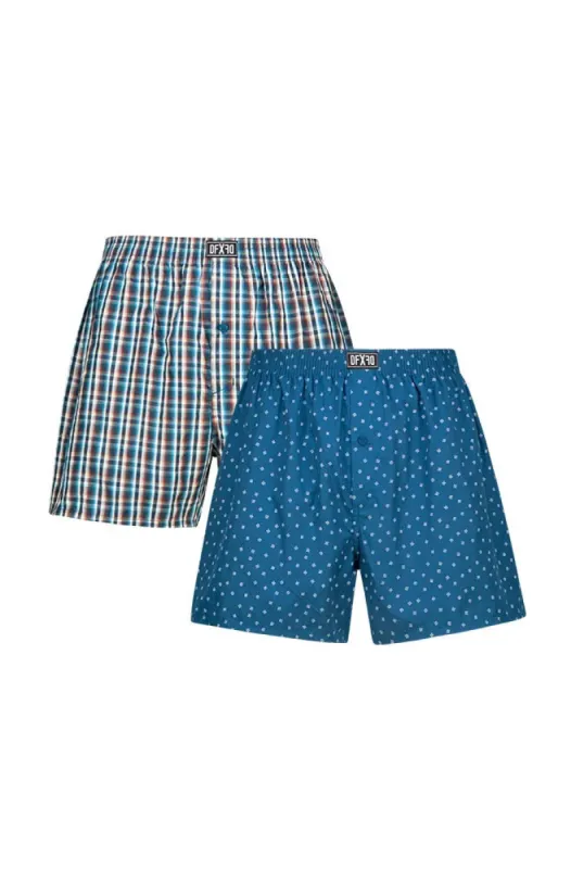 Ellis Woven Boxers 2pk _ 150468 _ Teal sold by Dunns