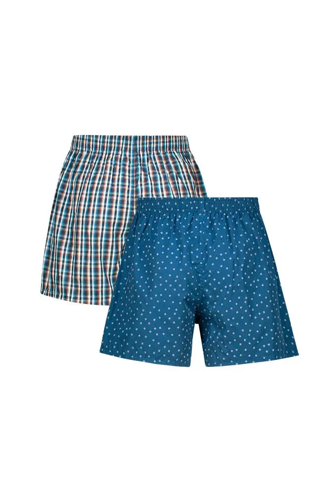 Ellis Woven Boxers 2pk _ 150468 _ Teal sold by Dunns product image thumbnail 2