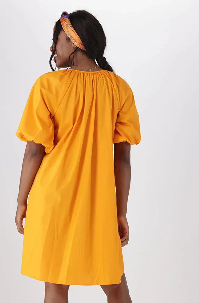 Kiara Poplin Puff Sleeve Dress _ 150513 _ Orange sold by Dunns product image thumbnail 3
