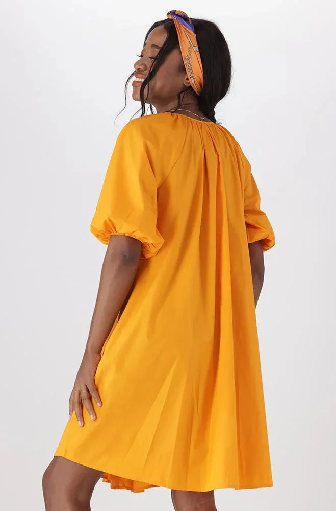 Kiara Poplin Puff Sleeve Dress _ 150513 _ Orange sold by Dunns product image thumbnail 2