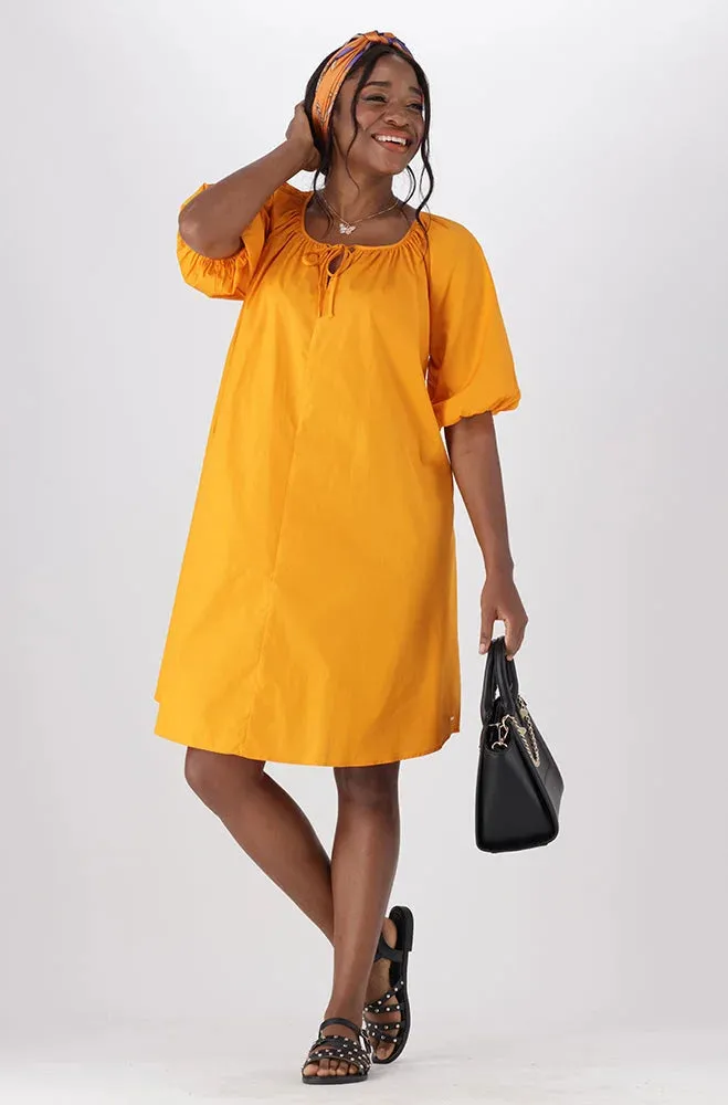 Kiara Poplin Puff Sleeve Dress _ 150513 _ Orange sold by Dunns product image thumbnail 4