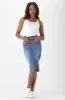 Demi Front Slit Denim Skirt _ 151337 _ Mid Wash sold by Dunns