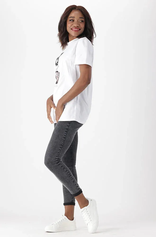 Jade Graphic Print Boyfriend Tee _ 154104 _ White sold by Dunns product image thumbnail 5