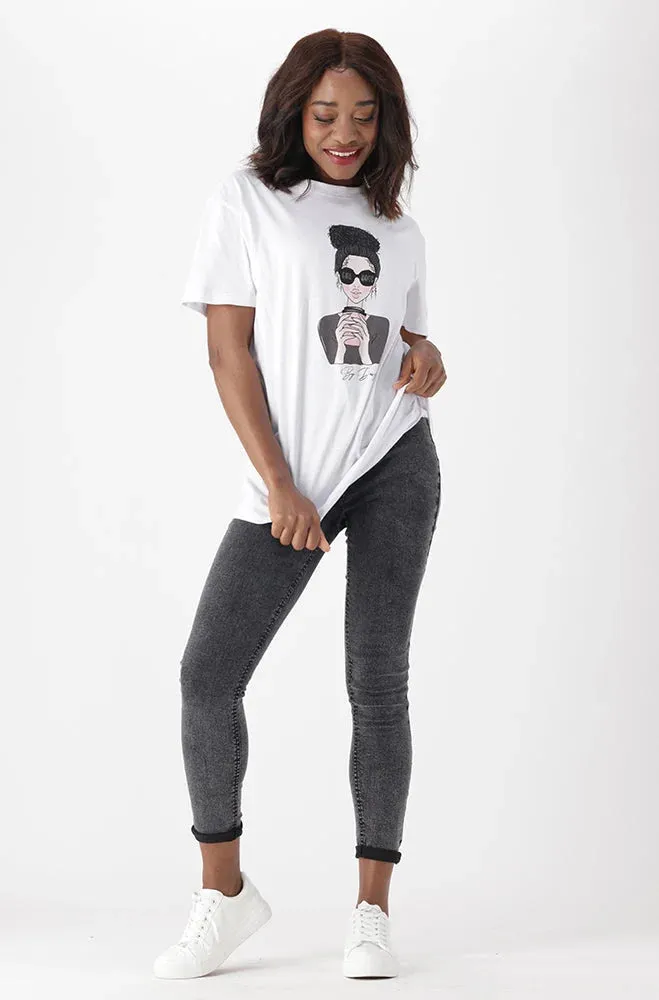 Jade Graphic Print Boyfriend Tee _ 154104 _ White sold by Dunns product image thumbnail 4