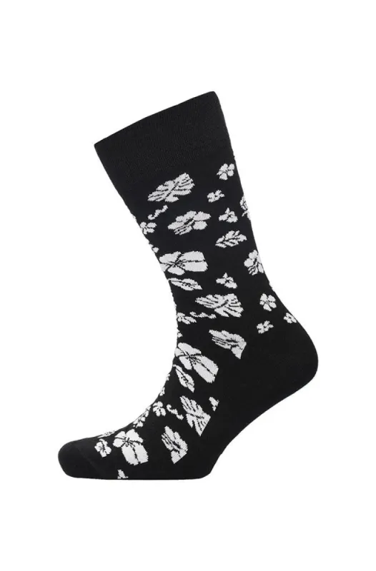 Ike Single Socks Floral _ 149403 _ Black sold by Dunns