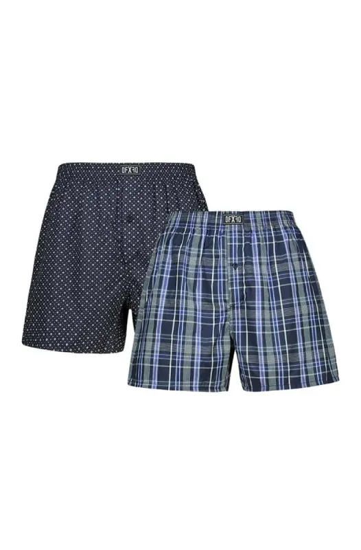 Emile Woven Boxers 2pk _ 150636 _ Navy sold by Dunns