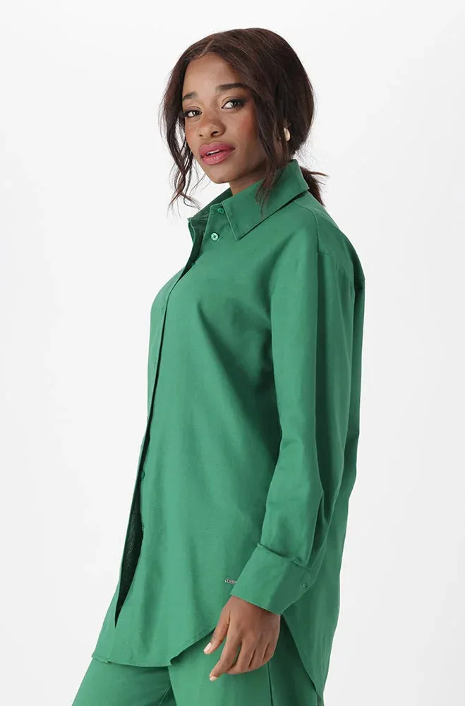 Kate Linen Blend Shirt _ 150365 _ Green sold by Dunns product image thumbnail 3