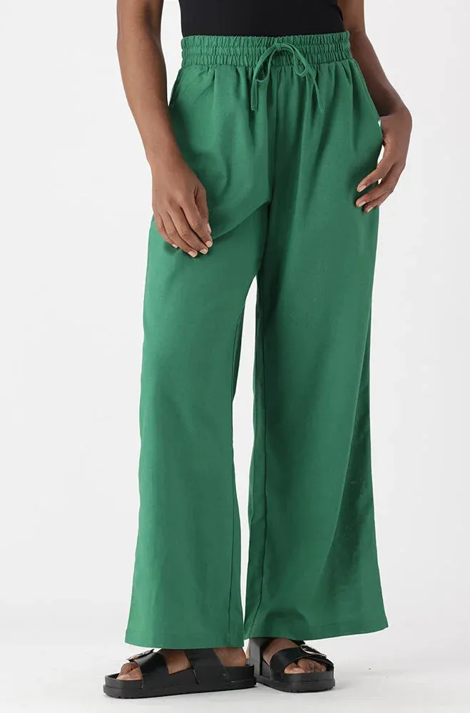 Kate Linen Blend Wide Leg Pants _ 152485 _ Green sold by Dunns