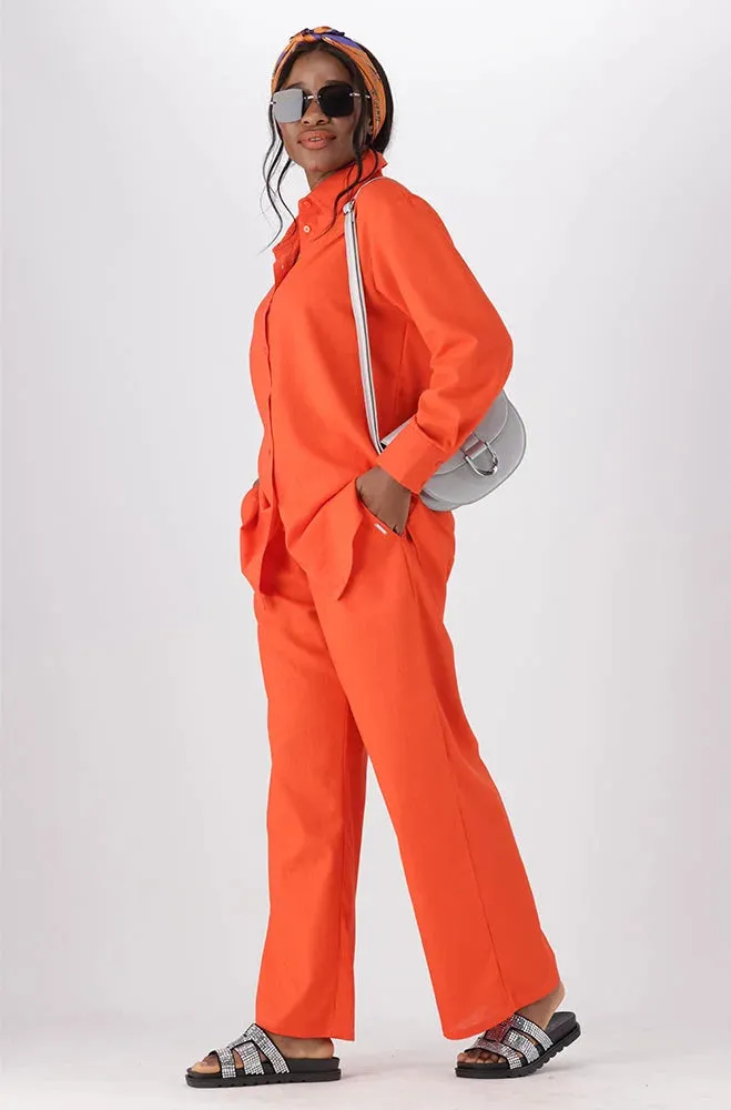 Kate Linen Blend Shirt _ 150364 _ Orange sold by Dunns product image thumbnail 5