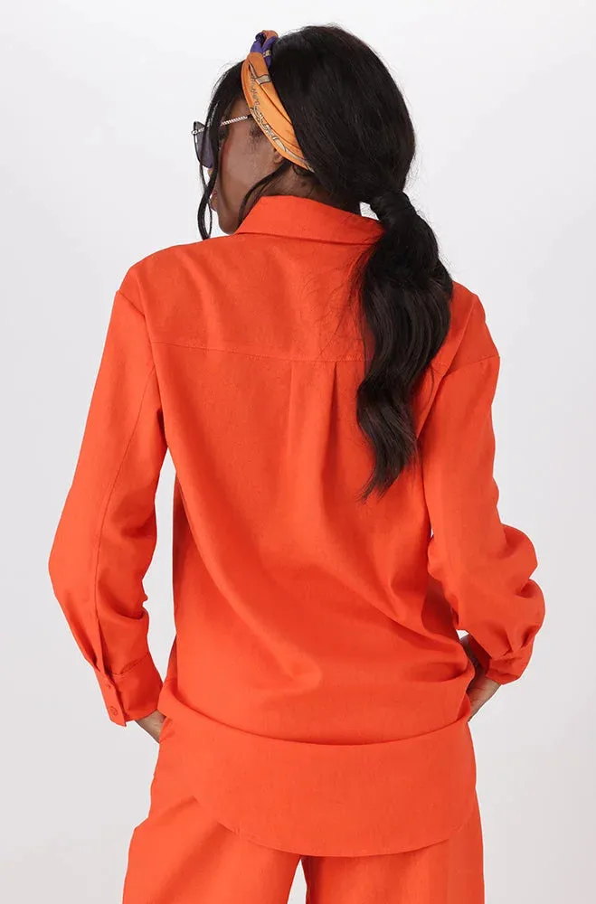 Kate Linen Blend Shirt _ 150364 _ Orange sold by Dunns product image thumbnail 3
