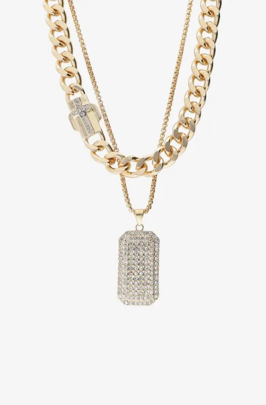 Brandon Diamante Pendant Necklace _ 151517 _ Gold sold by Dunns