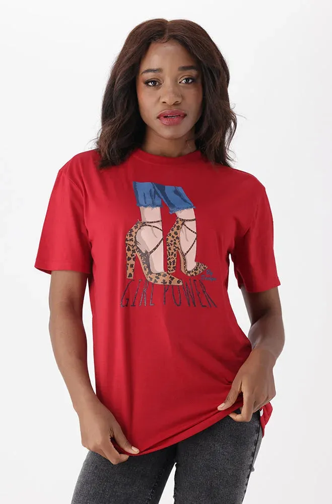 Jade Graphic Print Boyfriend Tee _ 150865 _ Red sold by Dunns