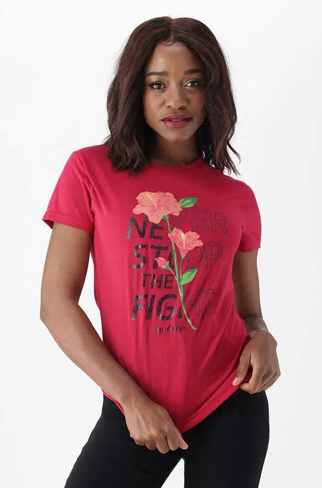 Zola Regular Fitted Graphic Tee _ 150317 _ Pink sold by Dunns