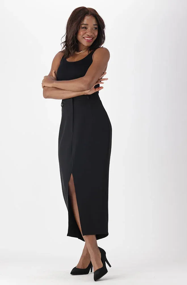 Taslin Front Slit Skirt _ 151301 _ Black sold by Dunns product image thumbnail 5