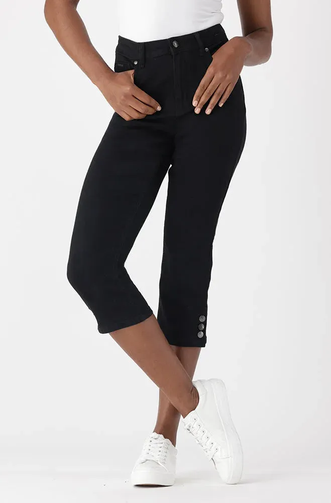 Sienna Denim Capri _ 152496 _ Black Wash sold by Dunns