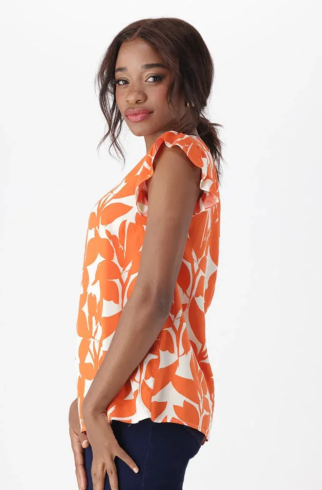 Nicki Flutter Sleeve Top _ 151263 _ Orange sold by Dunns product image thumbnail 2