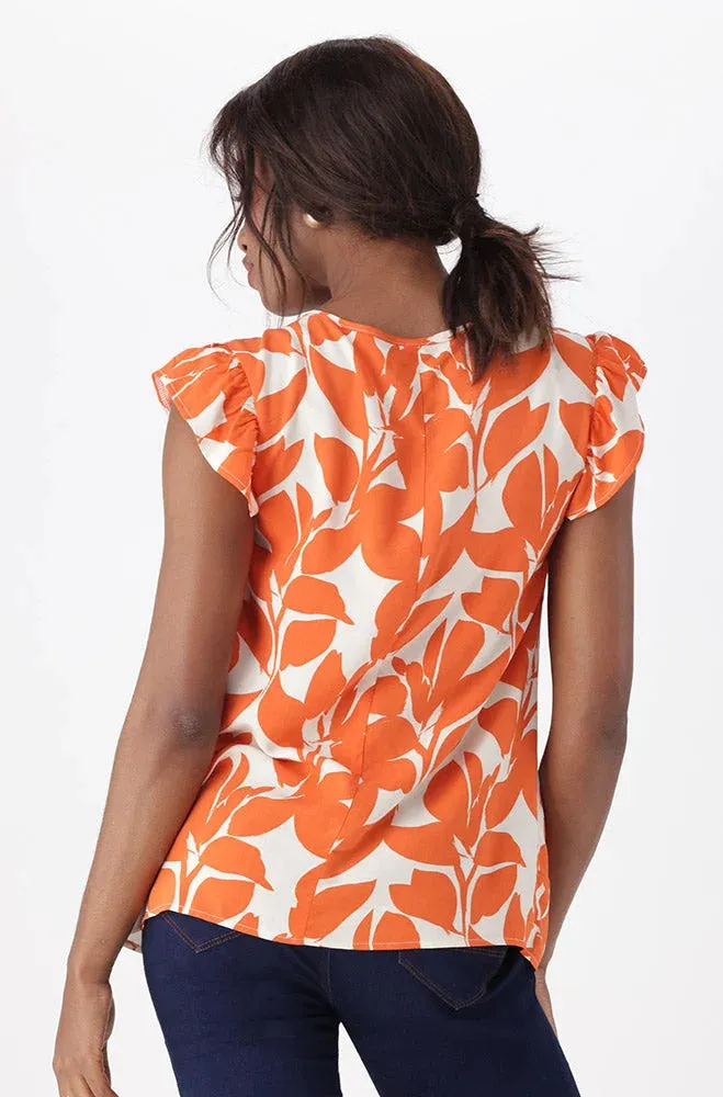 Nicki Flutter Sleeve Top _ 151263 _ Orange sold by Dunns product image thumbnail 3