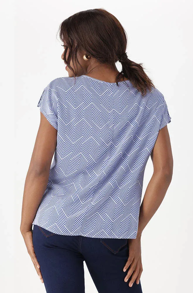 Rose Boxy Top _ 151261 _ Blue sold by Dunns product image thumbnail 3