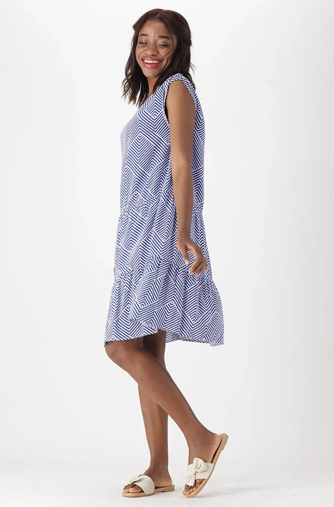 Kiara Shift Tiered Dress _ 151172 _ Blue sold by Dunns product image thumbnail 5
