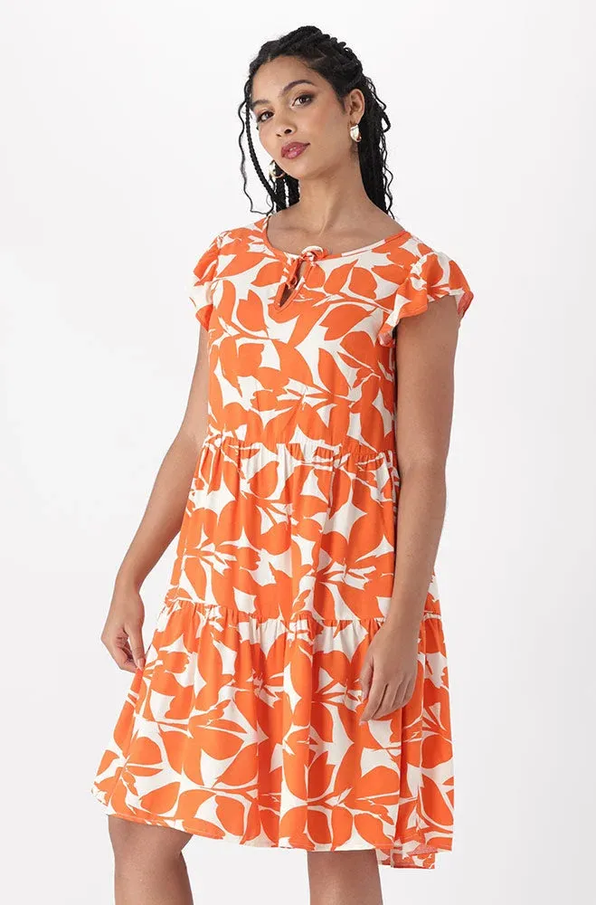 Kiara Tiered Dress _ 151173 _ Orange sold by Dunns product image thumbnail 2