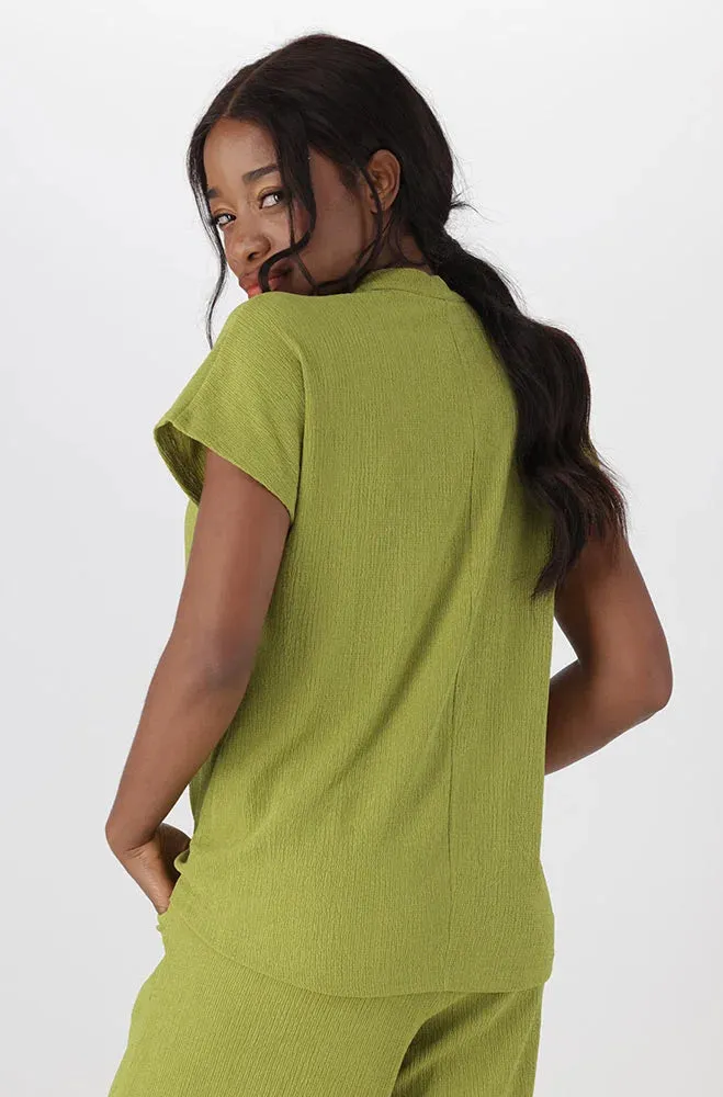 Edith Shortsleeve Portofino Top _ 151186 _ Green sold by Dunns product image thumbnail 3