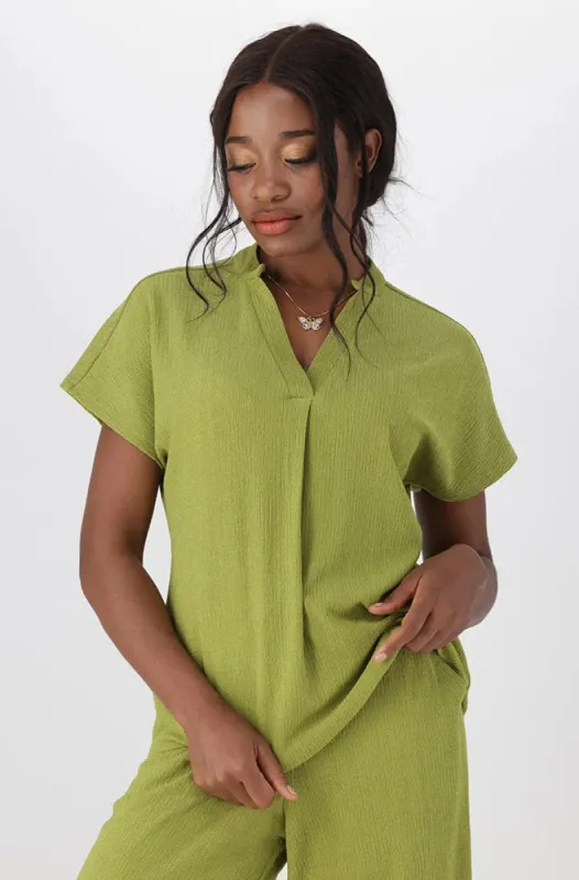 Edith Shortsleeve Portofino Top _ 151186 _ Green sold by Dunns