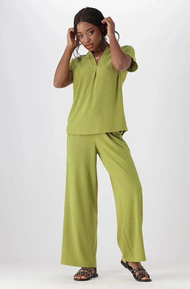 Shannon Wide Leg Pants _ 151187 _ Green sold by Dunns product image thumbnail 4